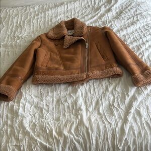 Sam Edelman Faux Shearling-Lined Cropped Jacket